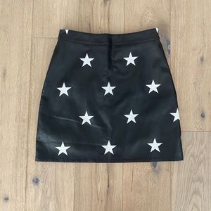 Faux Leather Star Skirt